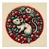 Rodent Fruchtkirsche Rat Art Rats Kirschen Poster (Vorderseite)