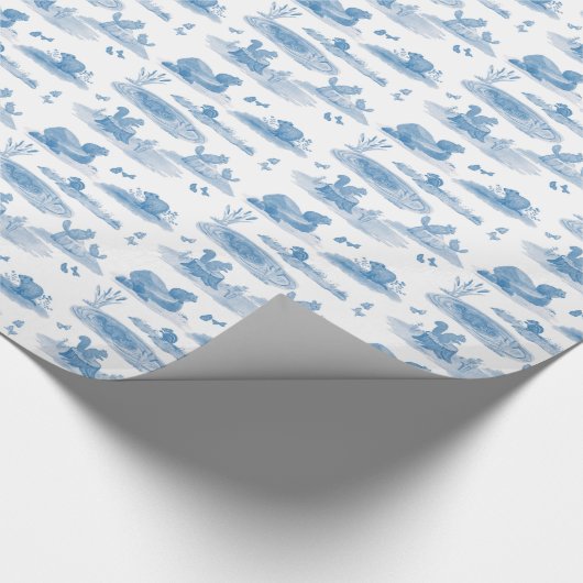 Rodent Toile Wrapping Paper (Slate Blue) Geschenkpapier (Ecke)