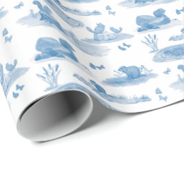 Rodent Toile Wrapping Paper (Slate Blue) Geschenkpapier