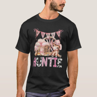 Rodeo Auntie Pink CowGirl Coquette 1St Birthday Pa T-Shirt