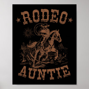 Rodeo Auntie Western Cowboy Family Matching Mutter Poster