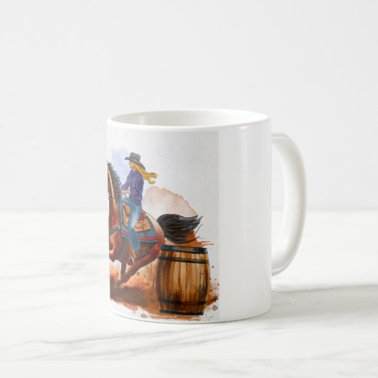 Rodeo Barrel Racing Kaffeetasse (VorderseiteRechts)