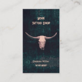 Rodeo Beige Aquamariner Western Tattoo Shop Bull S Visitenkarte (Vorderseite)