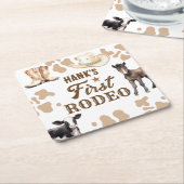 Rodeo Birthday Boy Western Rechteckiger Pappuntersetzer (angewinkelt)