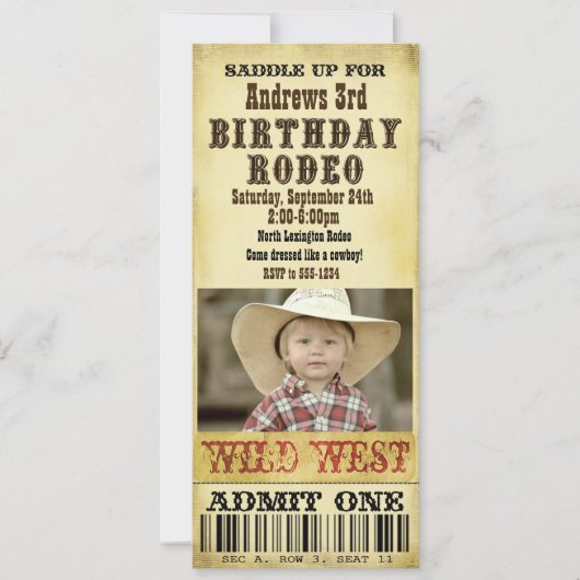 Rodeo Birthday Einladung (Vorderseite)
