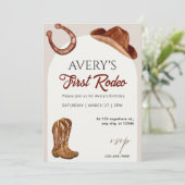 Rodeo Birthday Einladung (Stehend Vorderseite)
