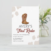 Rodeo Birthday Einladung (Stehend Vorderseite)