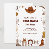 Rodeo Birthday Einladung (Vorne/Hinten)