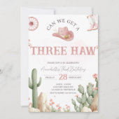 Rodeo Birthday Invitation Three, Third Birthday Einladung (Vorderseite)