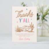 Rodeo Birthday Party Danke Karte (Stehend Vorderseite)