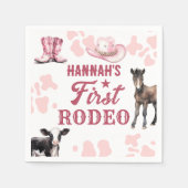 Rodeo Birthday Pink Western Paper Napkin Serviette (Vorderseite)