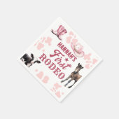 Rodeo Birthday Pink Western Paper Napkin Serviette (Ecke)