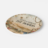 Rodeo Boots & Cactus 1st Birthday Pappteller (Schrägansicht)