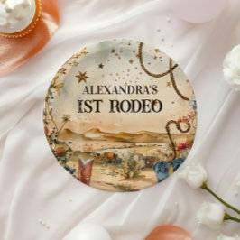 Rodeo Boots & Cactus 1st Birthday Pappteller