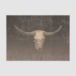 Rodeo Brown Art Textur Rustic Bull Skull Seidenpapier