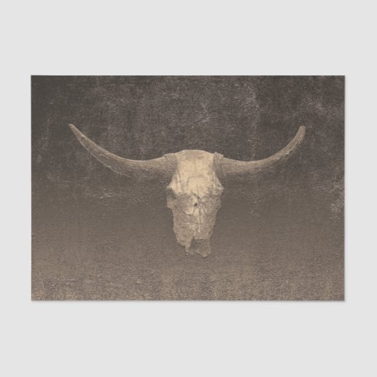 Rodeo Brown Art Textur Rustic Bull Skull Seidenpapier (Vorderseite)