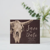 Rodeo Brown Bull Skull Haushalt Save the Date (Stehend Vorderseite)