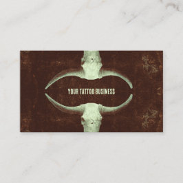 Rodeo Brown Rustikaler Western Tattoo Shop Bull Sk Visitenkarte