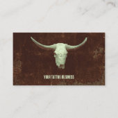 Rodeo Brown Western Rustikaler Tattoo Shop Bull Sk Visitenkarte (Vorderseite)