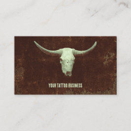 Rodeo Brown Western Rustikaler Tattoo Shop Bull Sk Visitenkarte