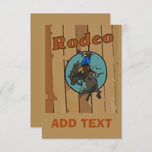 Rodeo Bucking Pferdekarte (Vorne/Hinten)