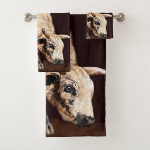 Rodeo Bull Print Badhandtuch Set