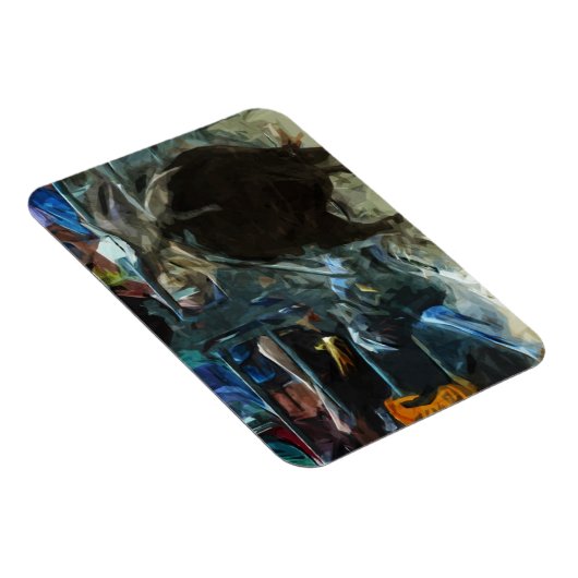 Rodeo Bull Ride - Abstrakter Impressionismus Magnet (Rechte Seite)