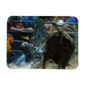 Rodeo Bull Ride - Abstrakter Impressionismus Magnet (Horizontal)