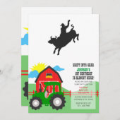 Rodeo Bull Ride Silhouette Einladung (Vorne/Hinten)