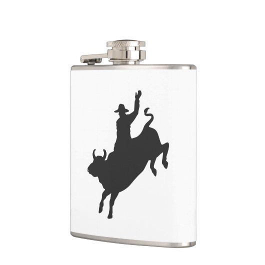 Rodeo Bull Ride Silhouette Flachmann (Links)