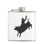Rodeo Bull Ride Silhouette Flachmann (Vorderseite)