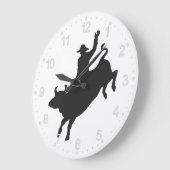 Rodeo Bull Ride Silhouette Große Wanduhr (Winkel)
