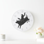 Rodeo Bull Ride Silhouette Große Wanduhr (Zuhause)
