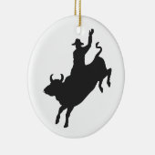 Rodeo Bull Ride Silhouette Keramik Ornament (Rechts)