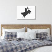 Rodeo Bull Ride Silhouette Leinwanddruck (Insitu (Schlafzimmer))