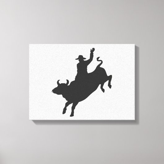 Rodeo Bull Ride Silhouette Leinwanddruck (Vorderseite)