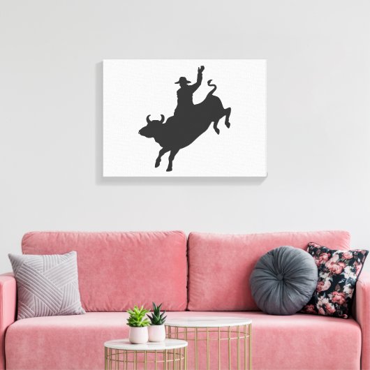 Rodeo Bull Ride Silhouette Leinwanddruck (Insitu (Wohnzimmer))