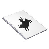 Rodeo Bull Ride Silhouette Notizblock (Rechte Seite)
