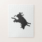 Rodeo Bull Ride Silhouette Puzzle (Vertikal)