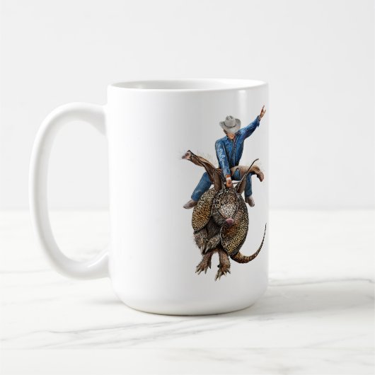 Rodeo Bull Rider Armadillo Broncodillo Kaffeetasse (Links)