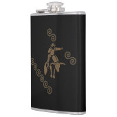 Rodeo Bull Rider auf einem Langhorn Flachmann (Links)