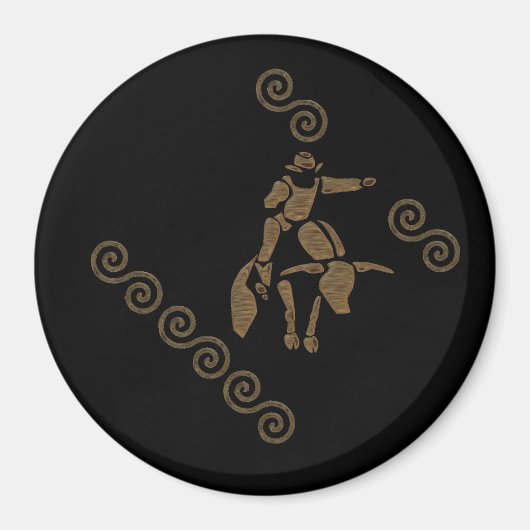 Rodeo Bull Rider auf einem Langhorn Magnet (Vorne)