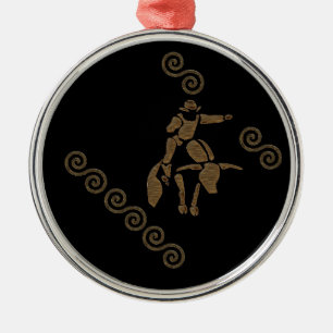 Rodeo Bull Rider auf einem Langhorn Ornament Aus Metall