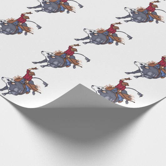 Rodeo Bull Rider Geschenkpapier (Ecke)