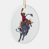 Rodeo Bull Rider Keramik Ornament (Rechts)