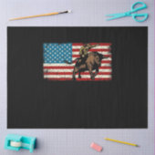 Rodeo Bull Rider Patriotic American Flag Cowboys Seidenpapier (Basteln)