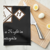 Rodeo Bull Rider und Longhorn Monogram Foto Geschirrtuch (Viertel Falte)