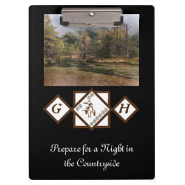 Rodeo Bull Rider und Longhorn Monogram Foto Klemmbrett