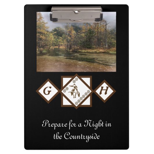 Rodeo Bull Rider und Longhorn Monogram Foto Klemmbrett (Vorderseite)