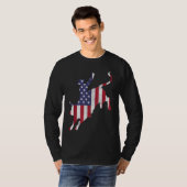 Rodeo Bull Riding American Flag Patriotic Bull Rid T-Shirt (Vorne ganz)